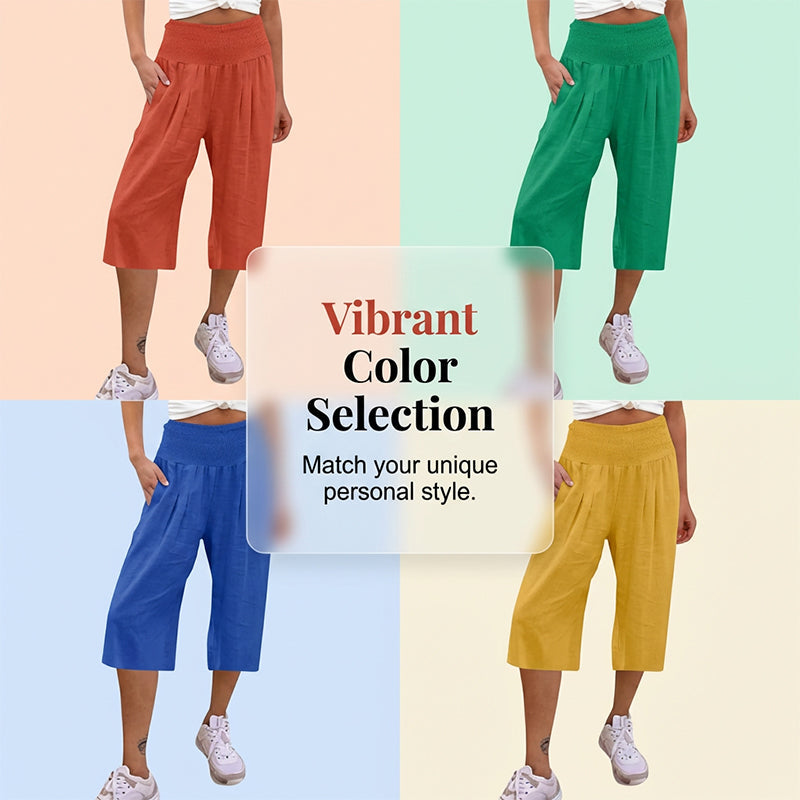 👖 Women's Lightweight Elastic Waist Crop Pants (S-3XL) – Comfortable. Flowy & Perfect for Casual Summer Outfits ✨🌿