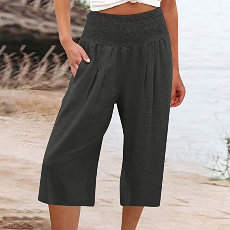 👖 Women's Lightweight Elastic Waist Crop Pants (S-3XL) – Comfortable. Flowy & Perfect for Casual Summer Outfits ✨🌿