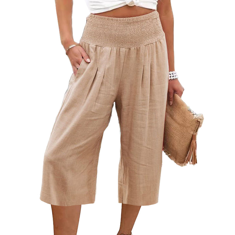 👖 Women's Lightweight Elastic Waist Crop Pants (S-3XL) – Comfortable. Flowy & Perfect for Casual Summer Outfits ✨🌿