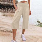 👖 Women's Lightweight Elastic Waist Crop Pants (S-3XL) – Comfortable. Flowy & Perfect for Casual Summer Outfits ✨🌿
