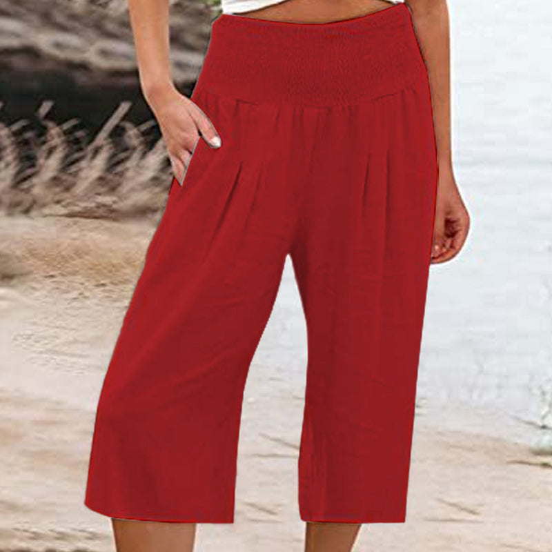 👖 Women's Lightweight Elastic Waist Crop Pants (S-3XL) – Comfortable. Flowy & Perfect for Casual Summer Outfits ✨🌿