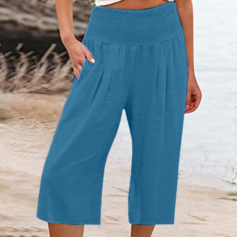 👖 Women's Lightweight Elastic Waist Crop Pants (S-3XL) – Comfortable. Flowy & Perfect for Casual Summer Outfits ✨🌿