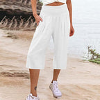 👖 Women's Lightweight Elastic Waist Crop Pants (S-3XL) – Comfortable. Flowy & Perfect for Casual Summer Outfits ✨🌿