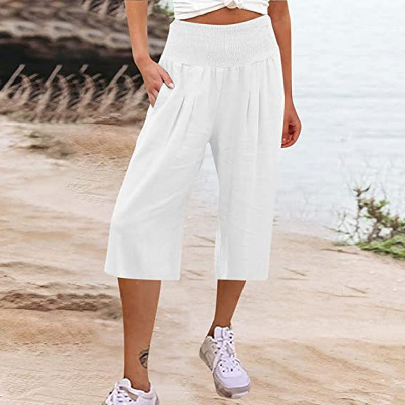 👖 Women's Lightweight Elastic Waist Crop Pants (S-3XL) – Comfortable. Flowy & Perfect for Casual Summer Outfits ✨🌿