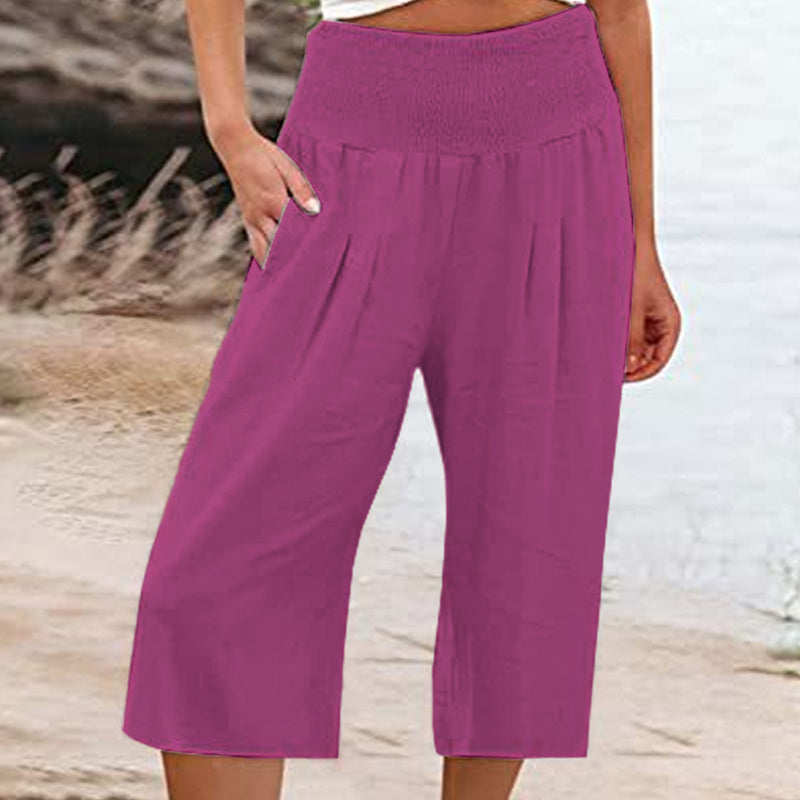 👖 Women's Lightweight Elastic Waist Crop Pants (S-3XL) – Comfortable. Flowy & Perfect for Casual Summer Outfits ✨🌿