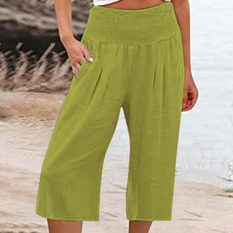 👖 Women's Lightweight Elastic Waist Crop Pants (S-3XL) – Comfortable. Flowy & Perfect for Casual Summer Outfits ✨🌿