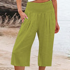 👖 Women's Lightweight Elastic Waist Crop Pants (S-3XL) – Comfortable. Flowy & Perfect for Casual Summer Outfits ✨🌿