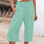 👖 Women's Lightweight Elastic Waist Crop Pants (S-3XL) – Comfortable. Flowy & Perfect for Casual Summer Outfits ✨🌿