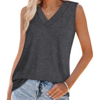 Women's Casual V-Neck Loose Fit Tank Top