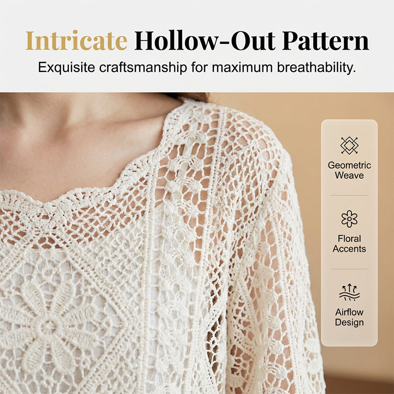 👚 60% OFF NOW! 🌸 Women's Vintage-Inspired Lace Cover-Up Blouse – Delicate Lace. Flowy Fit & Perfect for Layering or a Romantic Look ✨