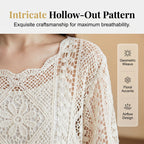 👚 60% OFF NOW! 🌸 Women's Vintage-Inspired Lace Cover-Up Blouse – Delicate Lace. Flowy Fit & Perfect for Layering or a Romantic Look ✨