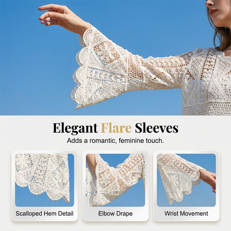 👚 60% OFF NOW! 🌸 Women's Vintage-Inspired Lace Cover-Up Blouse – Delicate Lace. Flowy Fit & Perfect for Layering or a Romantic Look ✨