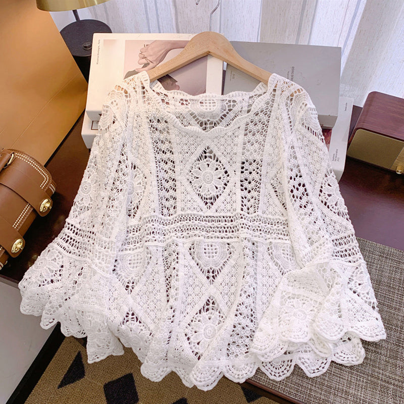 👚 60% OFF NOW! 🌸 Women's Vintage-Inspired Lace Cover-Up Blouse – Delicate Lace. Flowy Fit & Perfect for Layering or a Romantic Look ✨