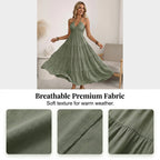 Women's Halter Neck Backless Tiered Maxi Dress