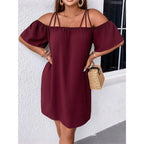 🔥HOT SALE 49% OFF!👗 Women's Elegant Solid Color Mini Dress