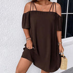 🔥HOT SALE 49% OFF!👗 Women's Elegant Solid Color Mini Dress