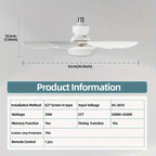 ⏳LAST DAY SALE 50% OFF🔥40W LED Ceiling Fan Light – 20.5 Ultra-Quiet with Remote 🎯 | E27 + FREE B22 Adapter 🔌 | For Bedroom 😴. Kitchen 👩‍🍳 & Garage 🛠️