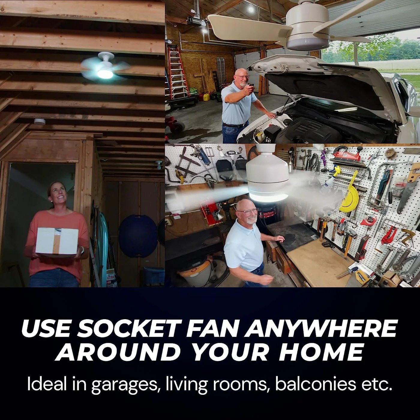 ⏳LAST DAY SALE 50% OFF🔥40W LED Ceiling Fan Light – 20.5 Ultra-Quiet with Remote 🎯 | E27 + FREE B22 Adapter 🔌 | For Bedroom 😴. Kitchen 👩‍🍳 & Garage 🛠️