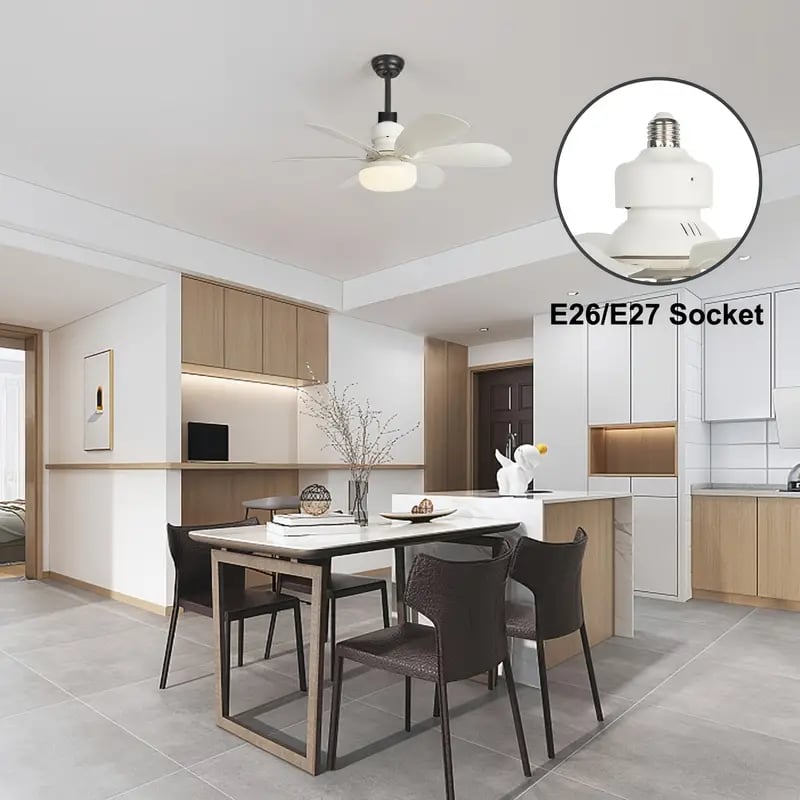 ⏳LAST DAY SALE 50% OFF🔥40W LED Ceiling Fan Light – 20.5 Ultra-Quiet with Remote 🎯 | E27 + FREE B22 Adapter 🔌 | For Bedroom 😴. Kitchen 👩‍🍳 & Garage 🛠️