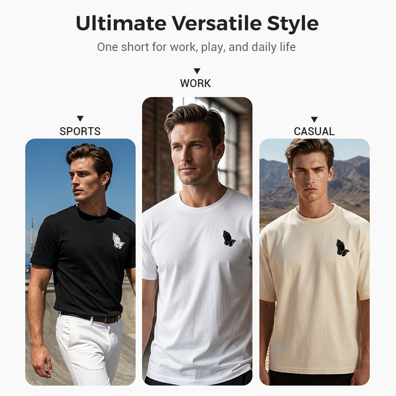 👕50% OFF !! 🔥Men's Praying Hands Graphic Tee