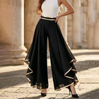 👖 40% OFF! ✨ Women's Wide-Leg Pants – Flowy. Gold Trim. Elegant. Versatile 🍂