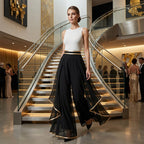 👖 40% OFF! ✨ Women's Wide-Leg Pants – Flowy. Gold Trim. Elegant. Versatile 🍂