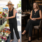 Minimalist Sleeveless Top & Wide-Leg Pants