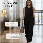 Minimalist Sleeveless Top & Wide-Leg Pants