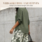 📢📢50% OFF !! ⏰Women's V-Neck Blouse & Printed Wide-Leg Pants Set