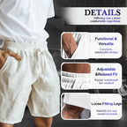 (S-3XL)🌿Men's Elastic Drawstring Solid Cotton Linen Shorts
