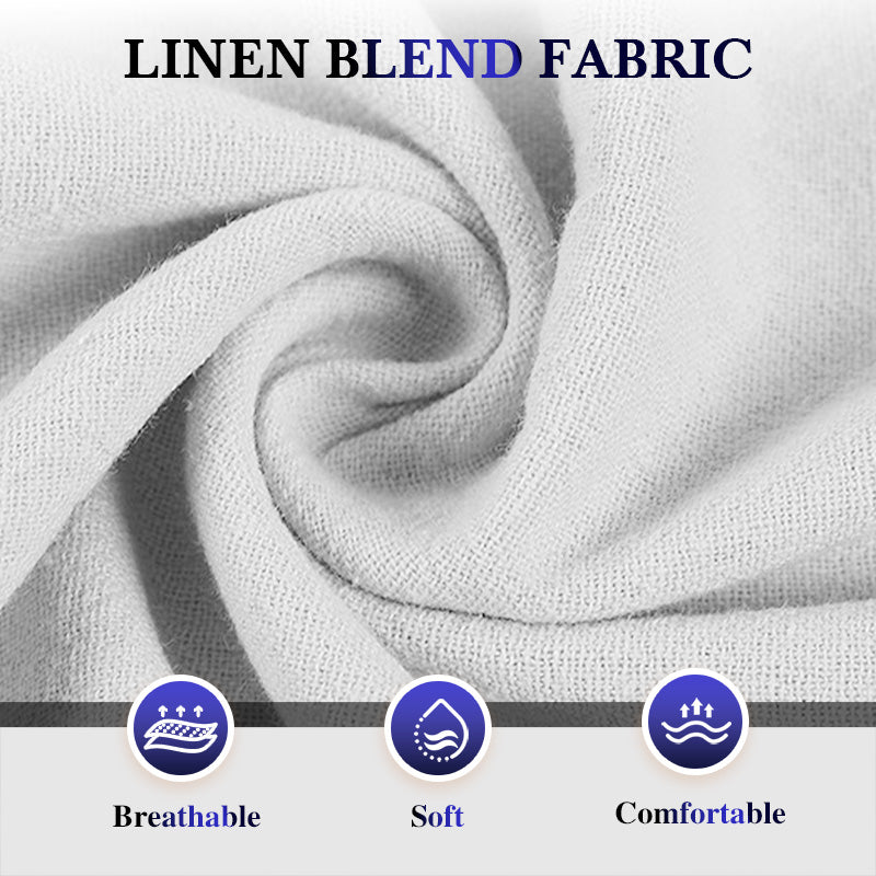 (S-3XL)🌿Men's Elastic Drawstring Solid Cotton Linen Shorts
