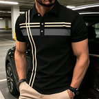 📢📢40% OFF !! ⏰Men's Striped Short Sleeve Collared Top