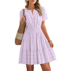 ⏳Limited-time 50% off⏰Women's Short Sleeve Tiered Mini Dress👗