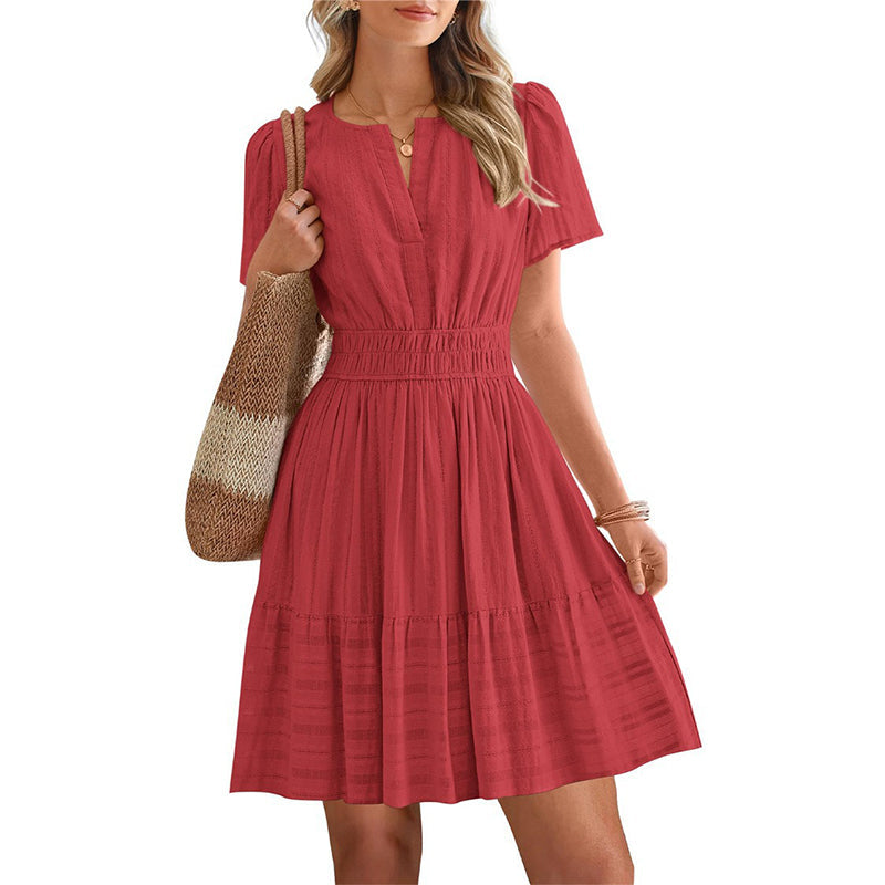 ⏳Limited-time 50% off⏰Women's Short Sleeve Tiered Mini Dress👗