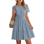 ⏳Limited-time 50% off⏰Women's Short Sleeve Tiered Mini Dress👗