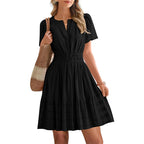 ⏳Limited-time 50% off⏰Women's Short Sleeve Tiered Mini Dress👗