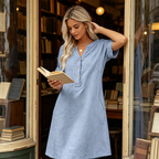🏖️50% OFF!👗Women's V-Neck Tunic Dress – Relaxed Fit. Pockets & Breathable