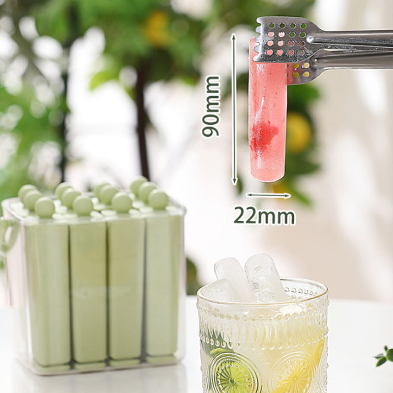 Silicone Ice Stick Tray Set – Easy Release Slim Ice Cubes with Storage Bin