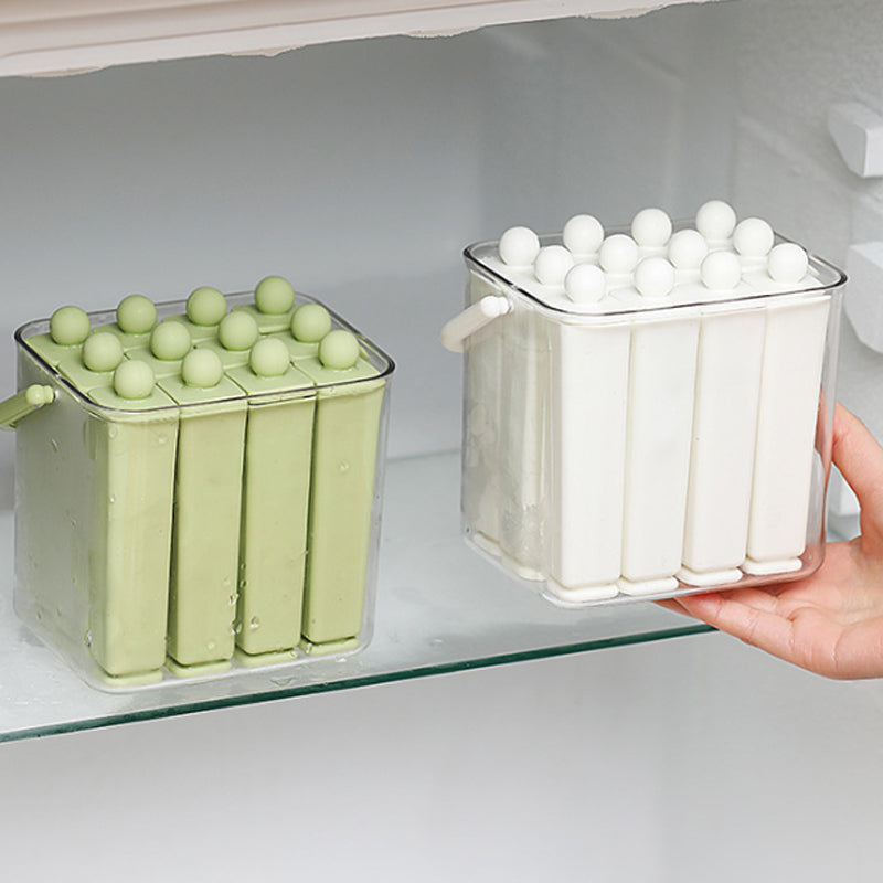 Silicone Ice Stick Tray Set – Easy Release Slim Ice Cubes with Storage Bin