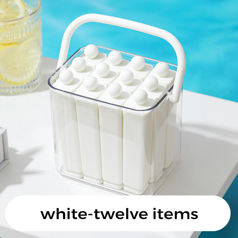 Silicone Ice Stick Tray Set – Easy Release Slim Ice Cubes with Storage Bin