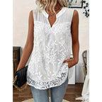 📢📢40% OFF⏰Women's Chic Floral Lace Sleeveless Shirt