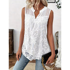 📢📢40% OFF⏰Women's Chic Floral Lace Sleeveless Shirt
