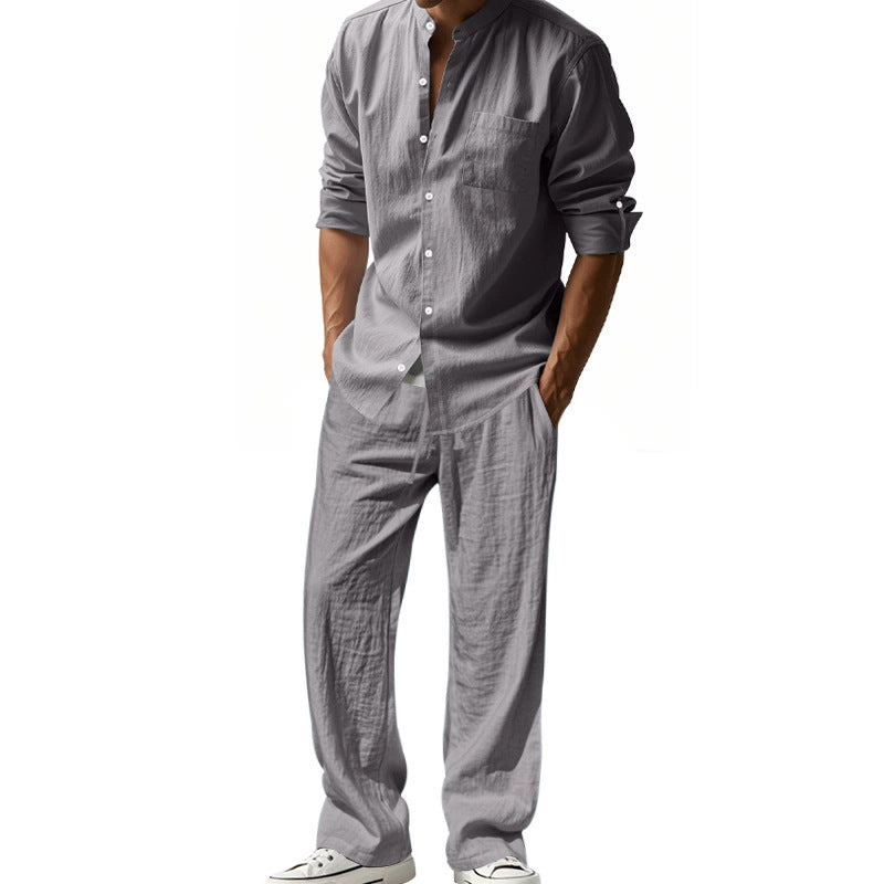 Men's Casual Breathable Shirt and Pants Set
