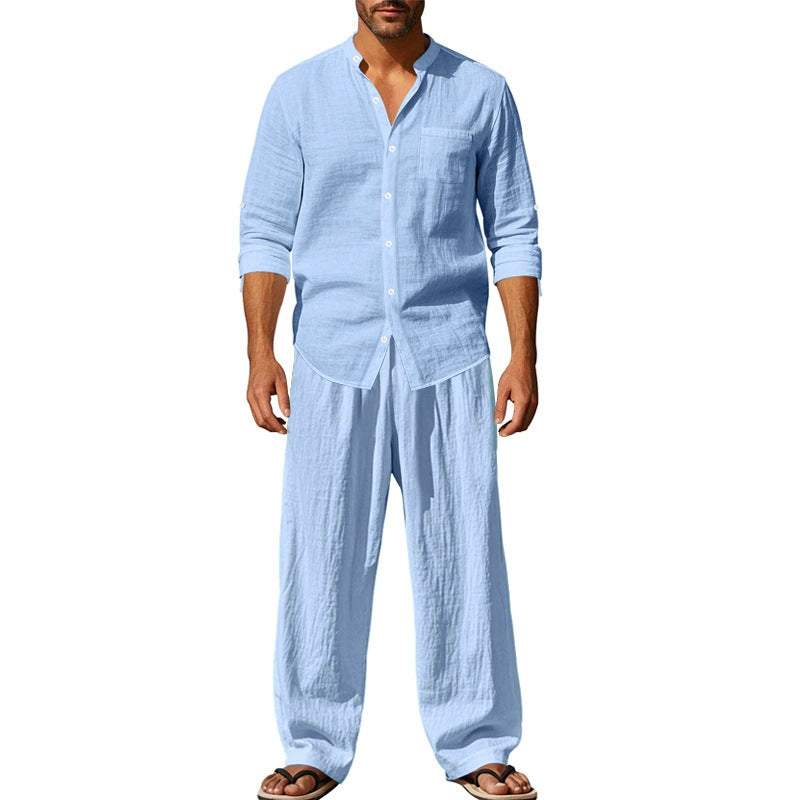 Men's Casual Breathable Shirt and Pants Set