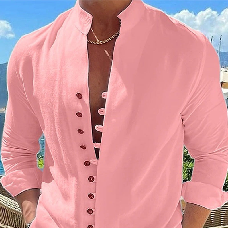 👕 40% OFF ! 🌊Men's Casual Stand Collar Long Sleeve Shirt