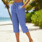 Women's Summer Plaid Capri Pants