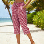 Women's Summer Plaid Capri Pants