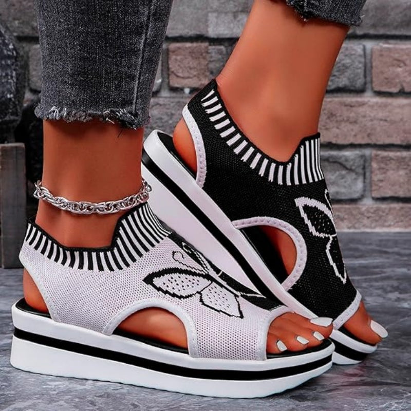 👡 Damen Casual Peep-Toe Platform Sandalen – bequemer Plateauabsatz. luftiges Design & perfekt für Strand. Urlaub & Alltag