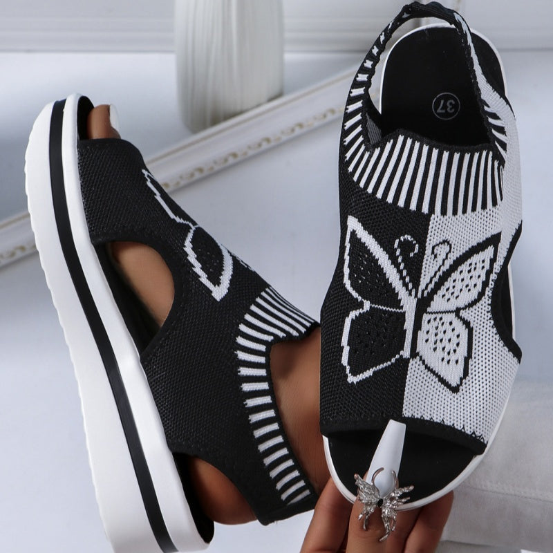 👡 Damen Casual Peep-Toe Platform Sandalen – bequemer Plateauabsatz. luftiges Design & perfekt für Strand. Urlaub & Alltag