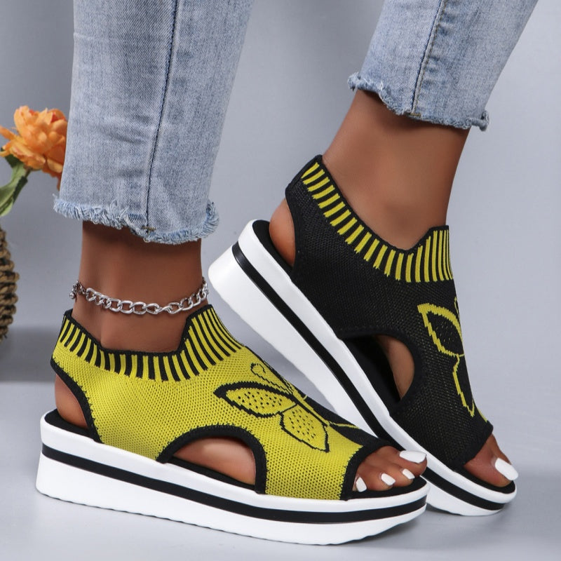 👡 Damen Casual Peep-Toe Platform Sandalen – bequemer Plateauabsatz. luftiges Design & perfekt für Strand. Urlaub & Alltag